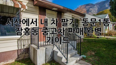 서산에서 내 차 팔기 🚗💨 동문1동, 잠홍동 중고차 판매 완벽 가이드!